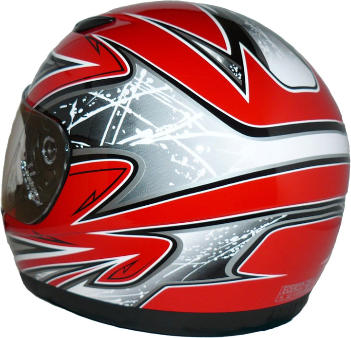 Protectwear SA03-RT-XS Kinder Motorradhelm, Integralhelm, Grösse XS (Youth L), Rot/Silber XS (Youth