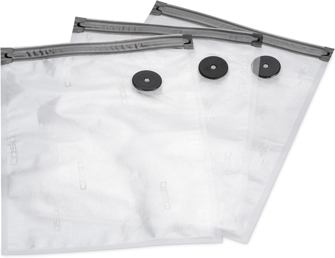 CASO Vacu ZIP-Bags 26x35 cm, 20 Beutel, SousVide geeignet, BPA Frei, mit 150 µm besonders stark, rei