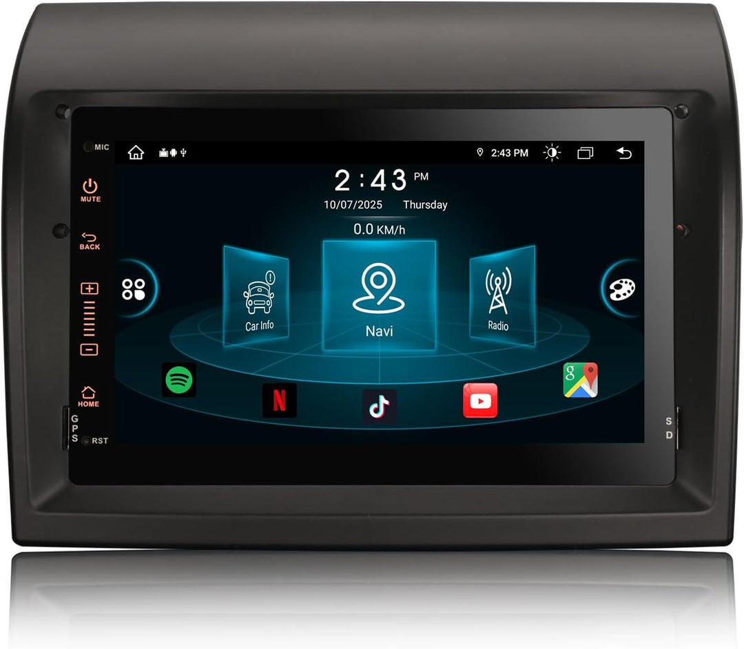 Erisin 7 Zoll 8-Kern 4GB RAM 64GB ROM Android 12.0 Autoradio Bluetooth mit GPS Navi Für FIAT Ducato