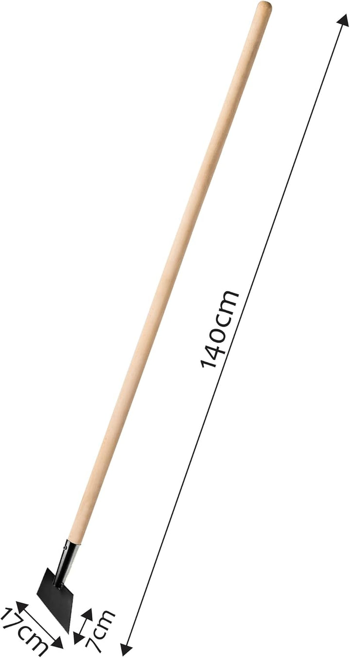 KADAX Eisstösser aus hochqualitativem Metall, Eishacker, 140 x 17 cm, Eiskratzer mit bequemem Holzst