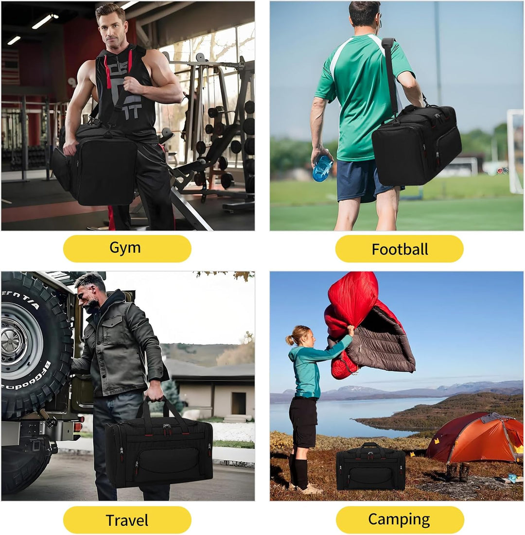 ZZY 55L Sporttasche Herren mit 2 Seitentaschen grosse Reisetasche für Fitness, Training und Reisen 5