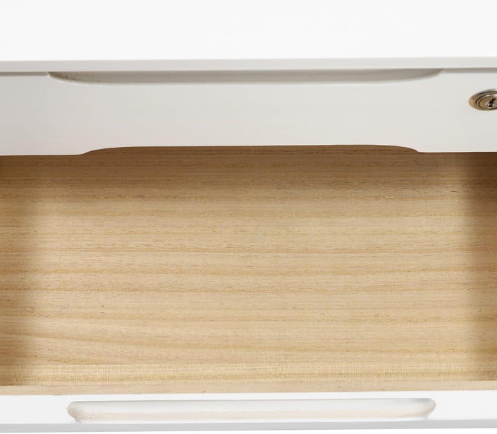 Schubladenbox Holz, 2 Ebenen Schreibtisch Organizer mit Abschliessbaren Schubladen, Mini Kommode Abs