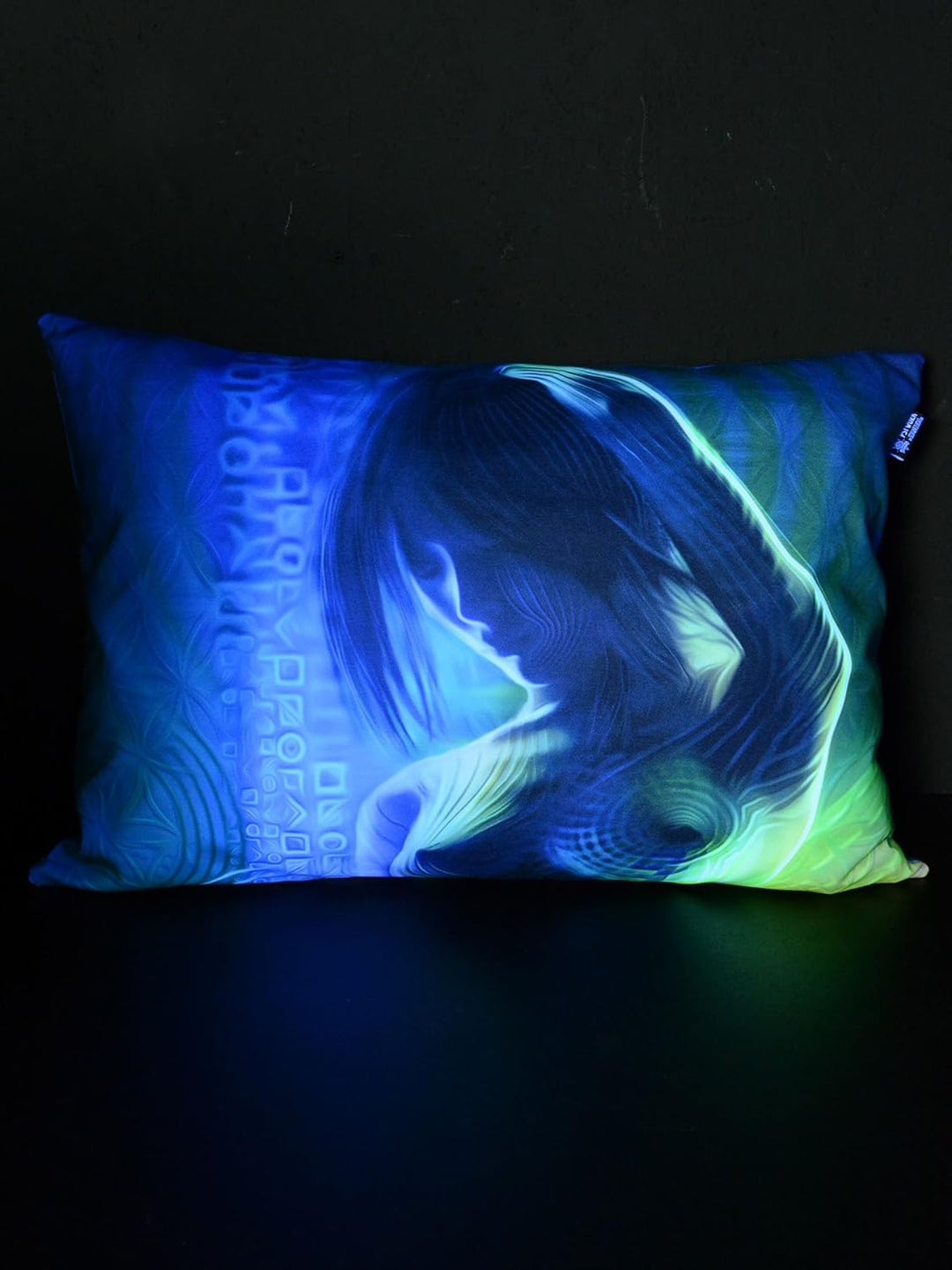 PSYWORK Schwarzlicht Kissen Neon Prismatic, 50x70cm