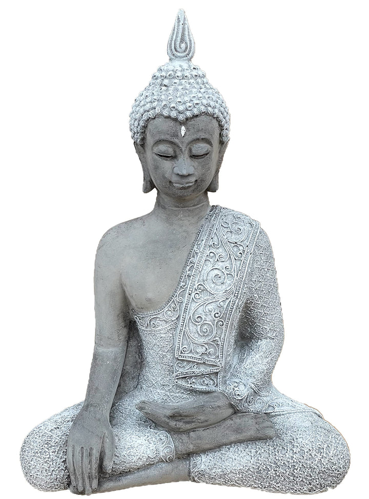 Stone and Style Steinfigur sitzender meditierender Shiva frostfest massiver Steinguss