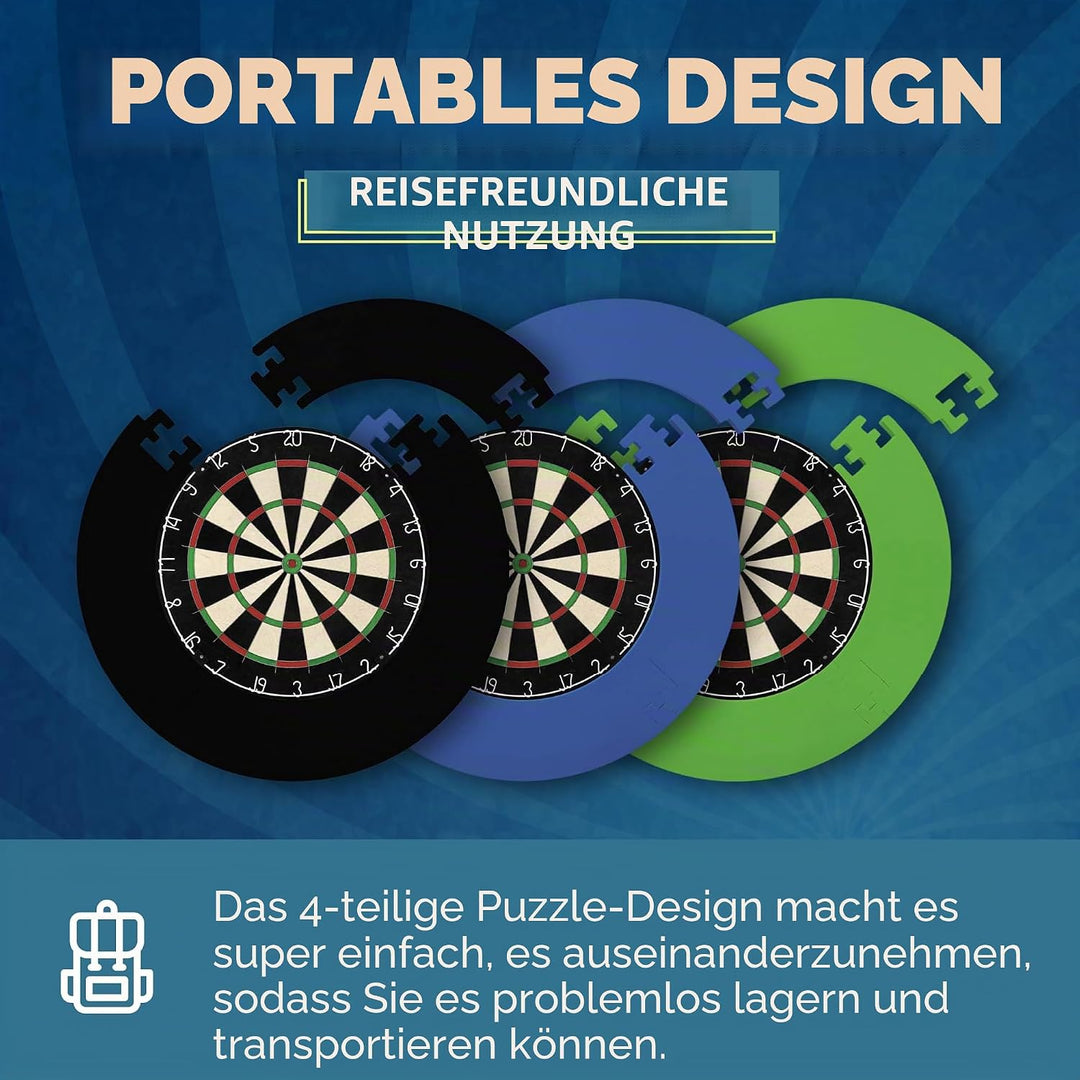 Designa Darts Dartscheiben-Umrandung, langlebig, leicht, Eva-Puzzle-Ring-Design, mehrere Farben Schw
