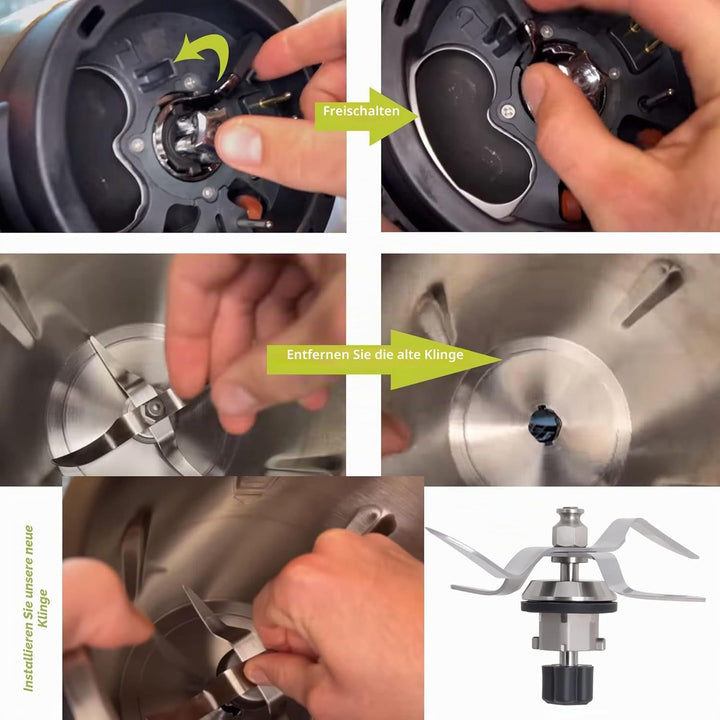 Poweka Ersatzmesser aus Edelstahl Kompatibel mit Silver-Crest Monsieur Cuisine Connect Küchenmaschin