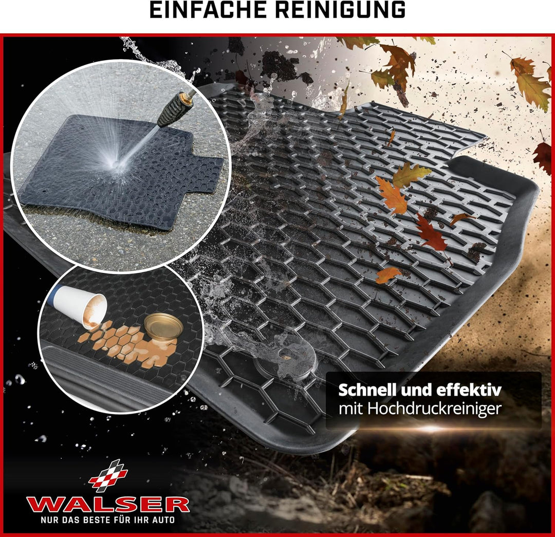 WALSER DirtGuard Gummi Fussmatten Auto kompatibel mit VW Transporter IV 1990-2003, 100% passgenaue A