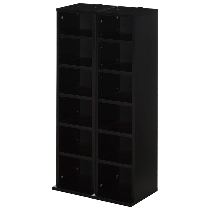 HOMCOM 2er-Set Regale Säulenschrank CD-DVD-Aufbewahrung 6 + 6 Fächer 21 x 22,5 x 88,5 cm max. Kapazi