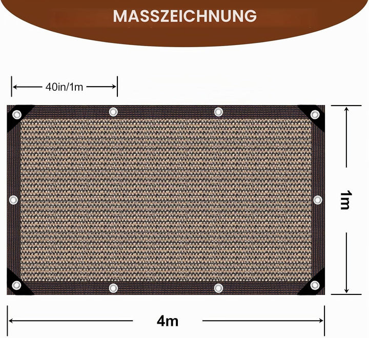 Schattierungsnetz,Schattiernetz mit ösen,80% UV-Beständiges Schattennetz für gewächshaus, Wiederverw