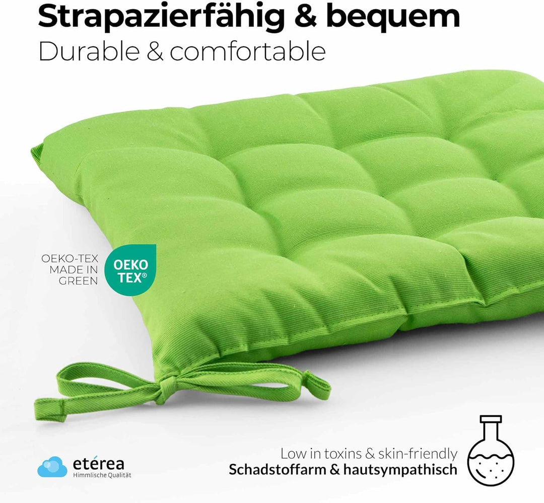 etérea Sitzkissen 40x40 cm für Innenbereich Balkonmöbel Gartenmöbel - Stuhlkissen Outdoor Set mit Bä