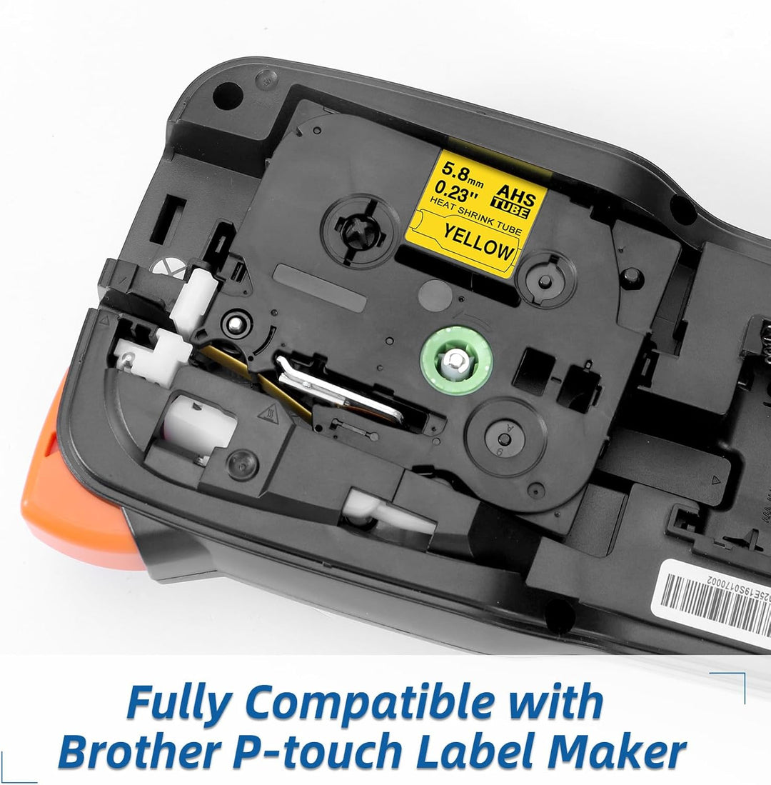 MarkField Kompatible Schriftband Schrumpfschlauch HSe-611 HSe611 5.8mm Bänder Schwarz auf Gelb Kompa