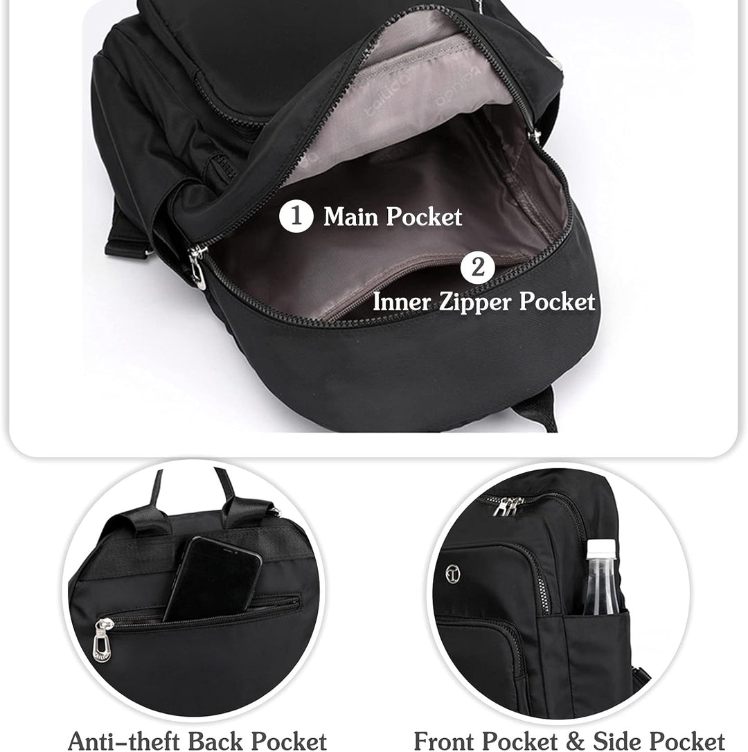 PORRASSO Damen Rucksack Mode Daypack Mädchen Schultasche Leicht Rucksäcke Nylon Tasche für Schule Ar