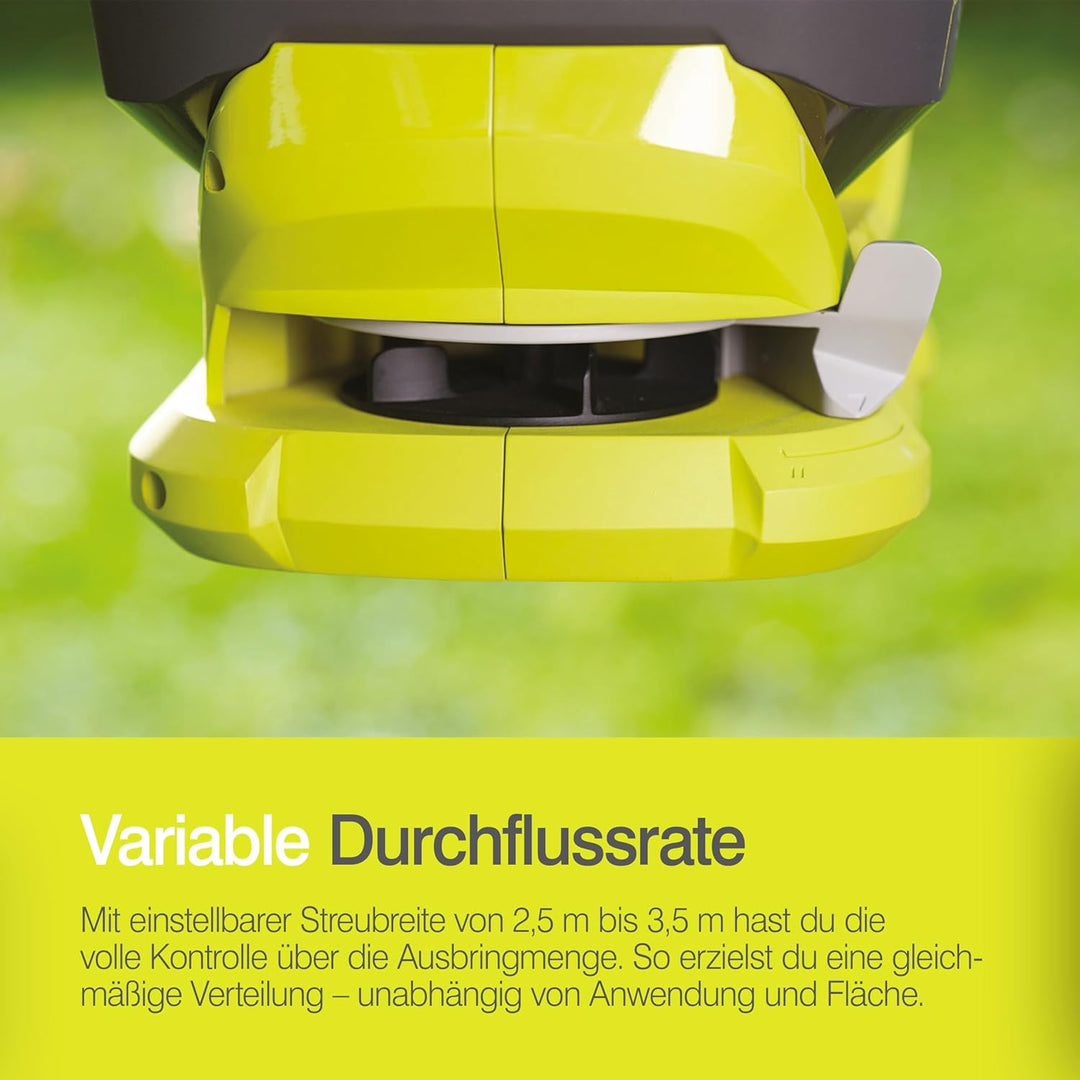 RYOBI 18 V ONE+ Akku-Universalstreuer OSS1800 (4 Liter Tank, Streubreite einstellbar (2,5 bis 3,5 m)