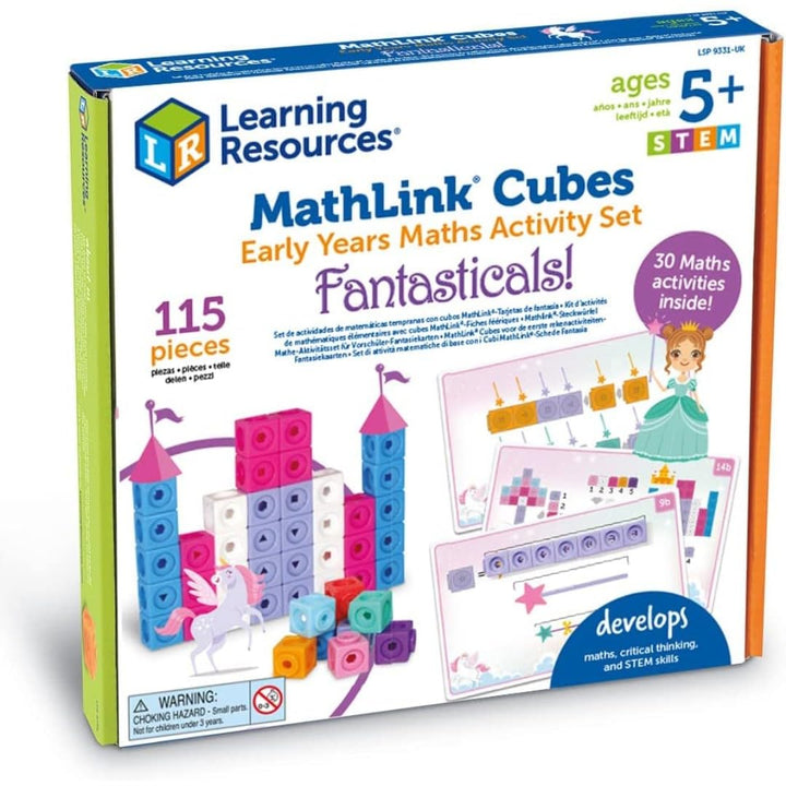 Learning Resources MathLink-Steckwürfel für die Vorschule, Mathe-Aktivitätsset: Fantastische Gebilde