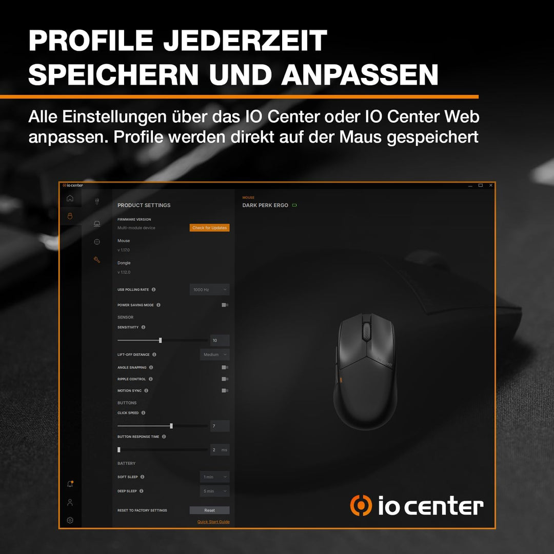 be quiet! Dark Perk Sym PC Maus, 55 g leicht, extrem Lange Akkulaufzeit, 8.000 Hz Abtastrate, PixArt