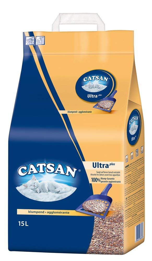 Catsan Ultra Plus Klumpstreu klumpendes Katzenstreu, 1 Packung (1 x 15l)