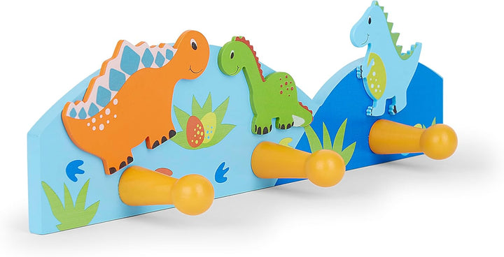 Kinder Kleiderhaken Garderobenhaken Wandhakenin Blau Dinosaurier für Jungen Kinderzimmer