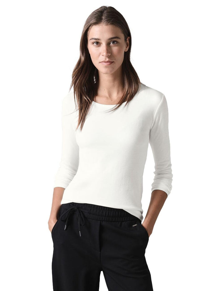 Damen Shirt mit Rundhals M Vanilla White, M Vanilla White
