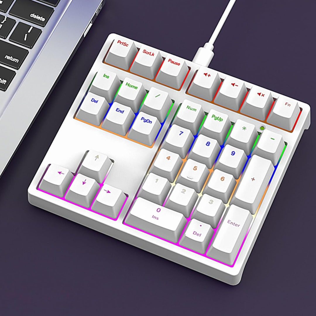 Zunate Mechanischer Nummernblock, 34 Tasten, Kabelgebundener USB-C-Ziffernblock, RGB-Hintergrundbele