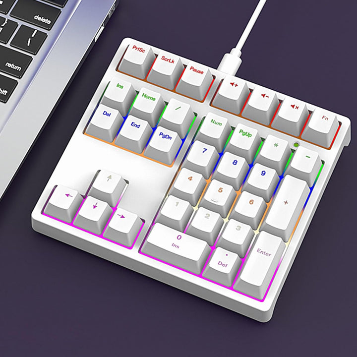 Zunate Mechanischer Nummernblock, 34 Tasten, Kabelgebundener USB-C-Ziffernblock, RGB-Hintergrundbele