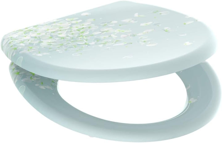 Schütte WC-Sitz WIND FLOWER mit Absenkautomatik, Toilettendeckel mit Motiv und Schnellverschluss für