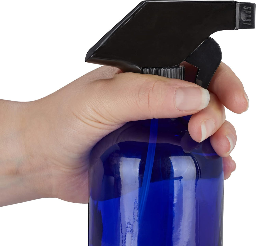 Relaxdays Sprühflasche Glas, 2er Set, 500 ml, nachfüllbar, Nebel & Strahl, Haarpflege, Reinigung, Ze