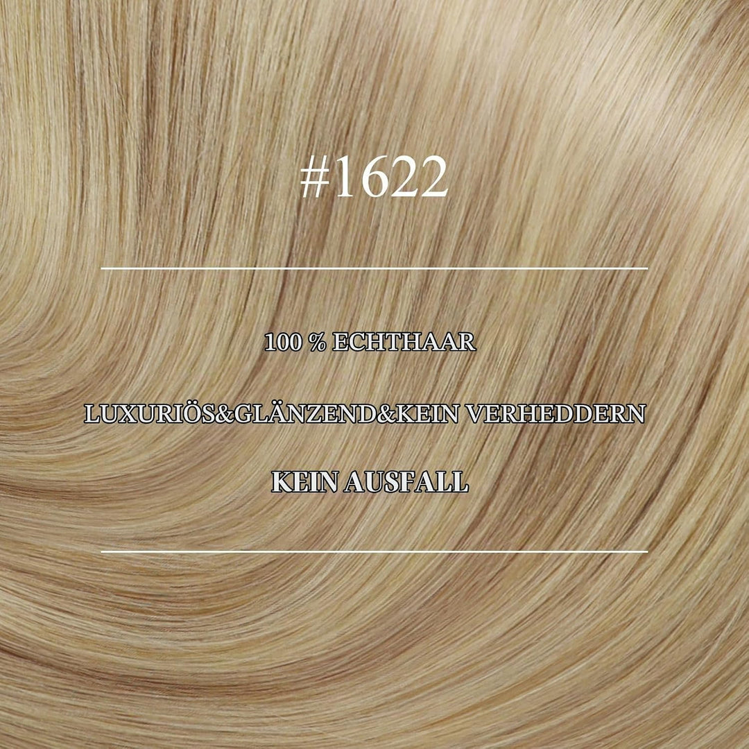 YoungSee Nanoring Extensions Echthaar Blond Nanoring Extensions Goldblond Strahnchen Mittelblond Nan