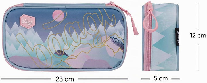 Baagl Federmäppchen Turnbeutel Set 2-teilig Mädchen Schule Gymsack - Moon | Mäppchen Sportbeutel Fed