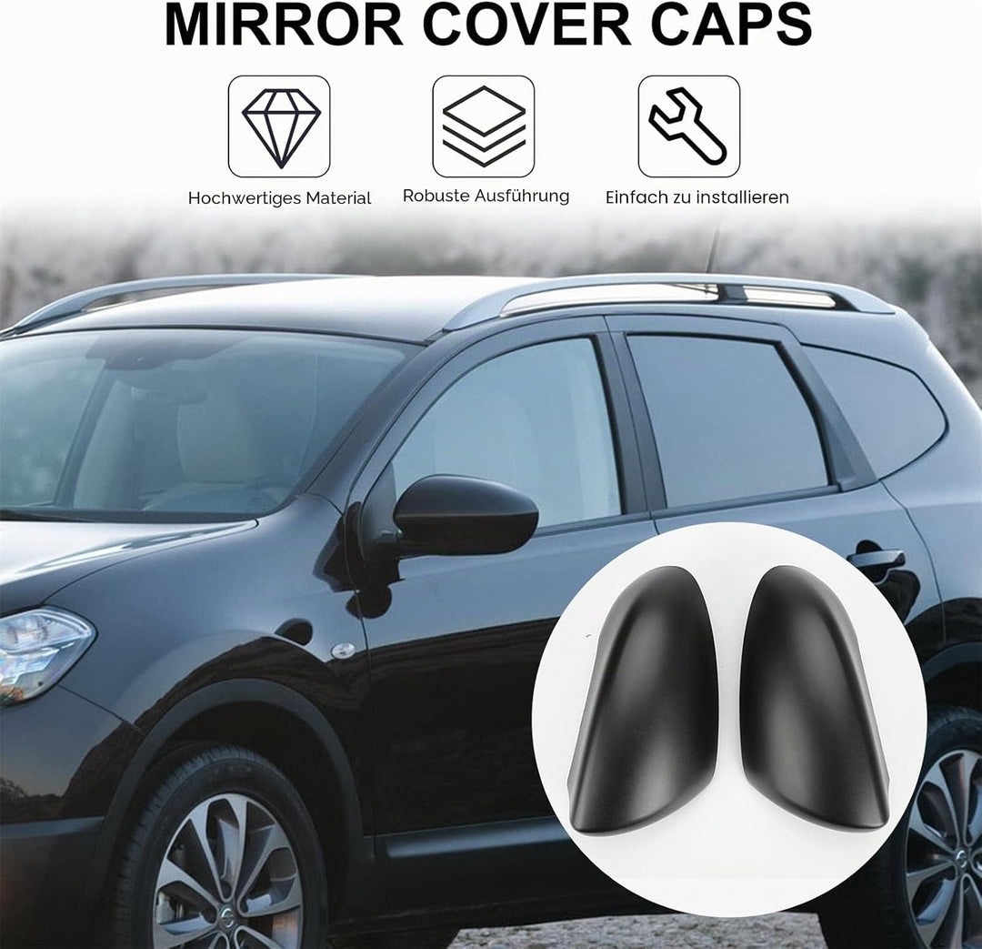 Paar Aussenspiegelabdeckungen Ersatz für Nissan Qashqai 2007-2014 linke und rechte Aussenspiegelgehä