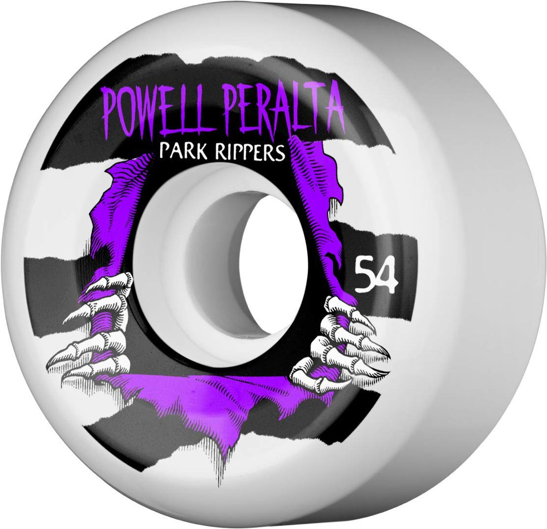 Powell Peralta Park Ripper Skateboard-Rollen (4 Stück) Weiss 54mm, Weiß 54mm
