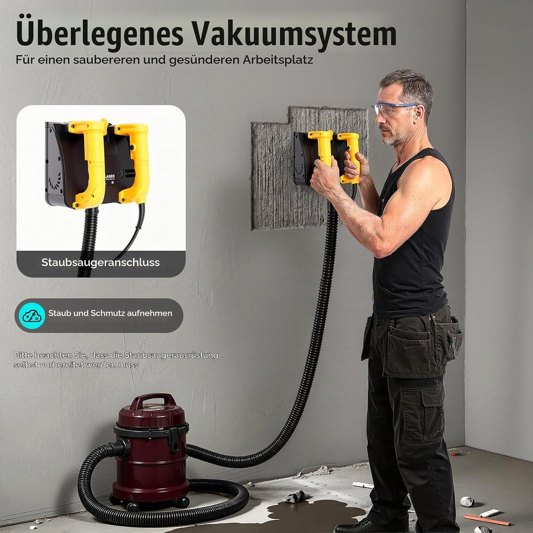 Betonfräse, Sanierungsfräse Elektrische, 220V│1200W│1000-4000r/min, Betonschleifer mit Vakuumsystem,