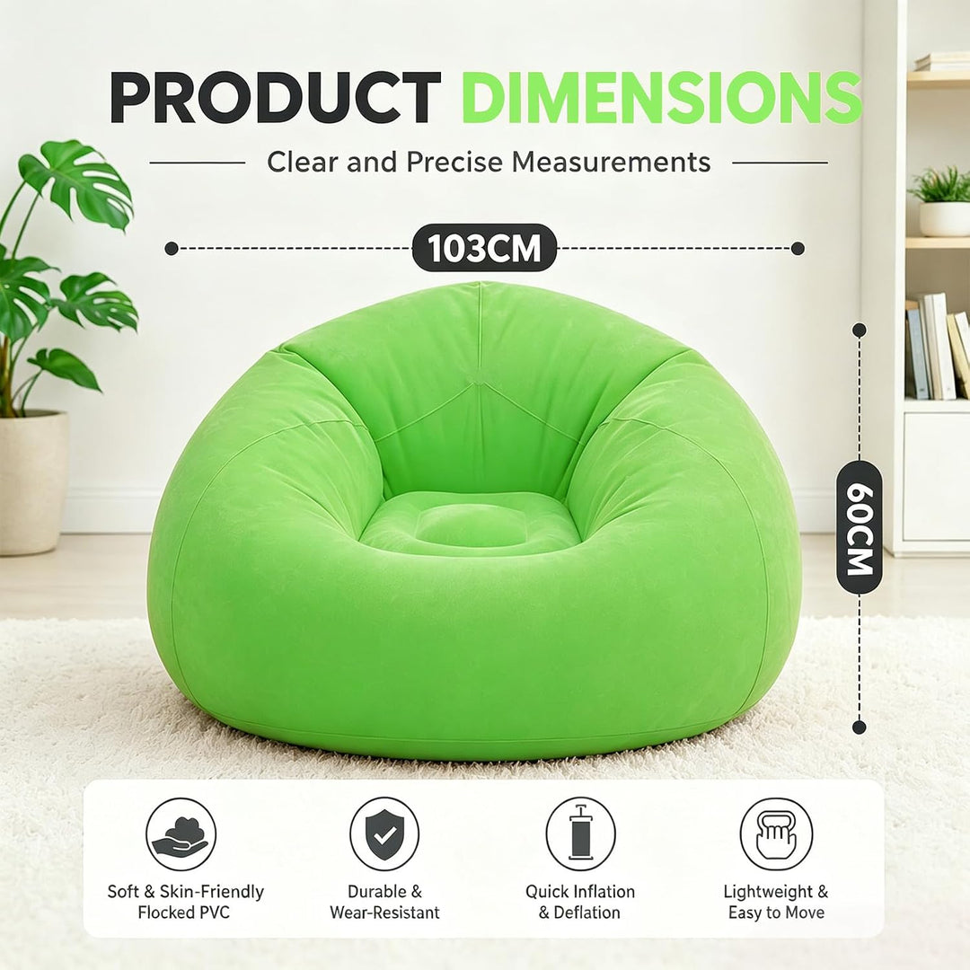 Luftsofa, Aufblasbare Couch, Aufblasbarer Sessel, 105x105x60cm Ultraweicher Inflatable Sessel, ohne