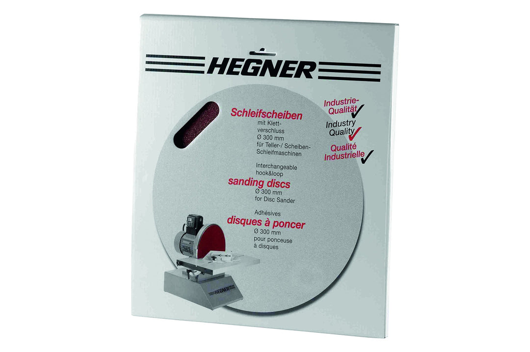 Hegner 6420003 Schleifscheiben für Holz, D. 300 mm mit Klettverschluss, Korn 100 für HSM 300 / WSM 3
