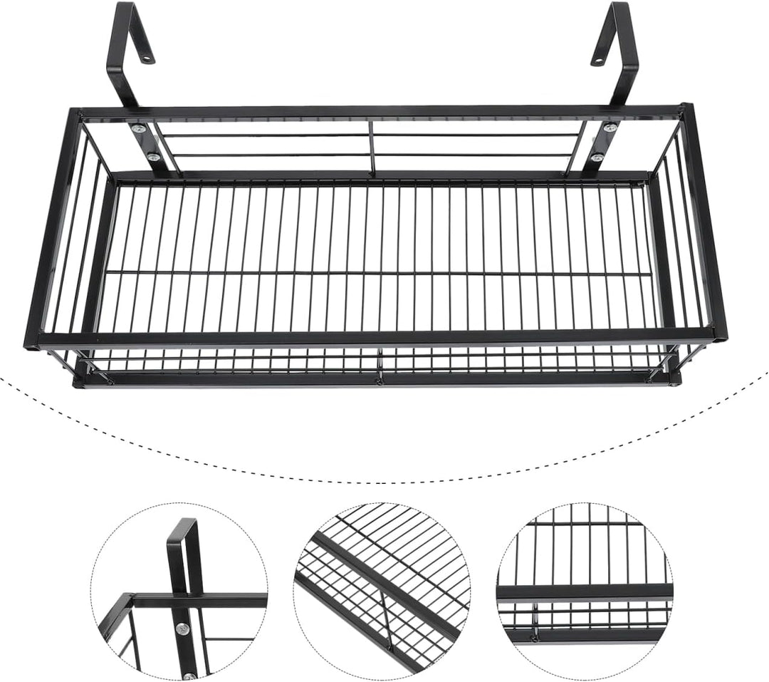 Yardwe Balkon Hängeblumenständer aus Eisen 50cm Geländer Pflanzenhalter für Garten Terrasse Langlebi