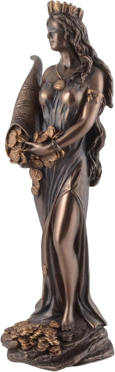Römische Göttin Fortuna 19 cm bronziert Figur Glück Glückspiel Veronese