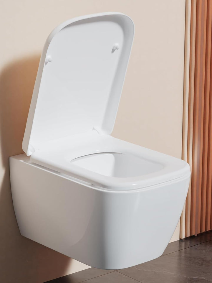 Toilettendeckel mit Absenkautomatik Eckig [LANG],YEAUPE RPO WC Sitz Quick-Release zur einfachen Rein