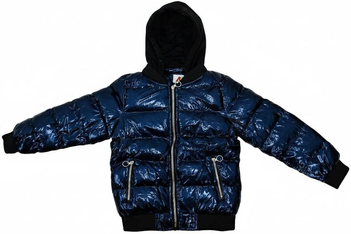 A2Z 4 Kids Mädchen Jungen Mode Shiny Gepolstert Jacke Metallisch Nasses Aussehen Bubble Mäntel Städt