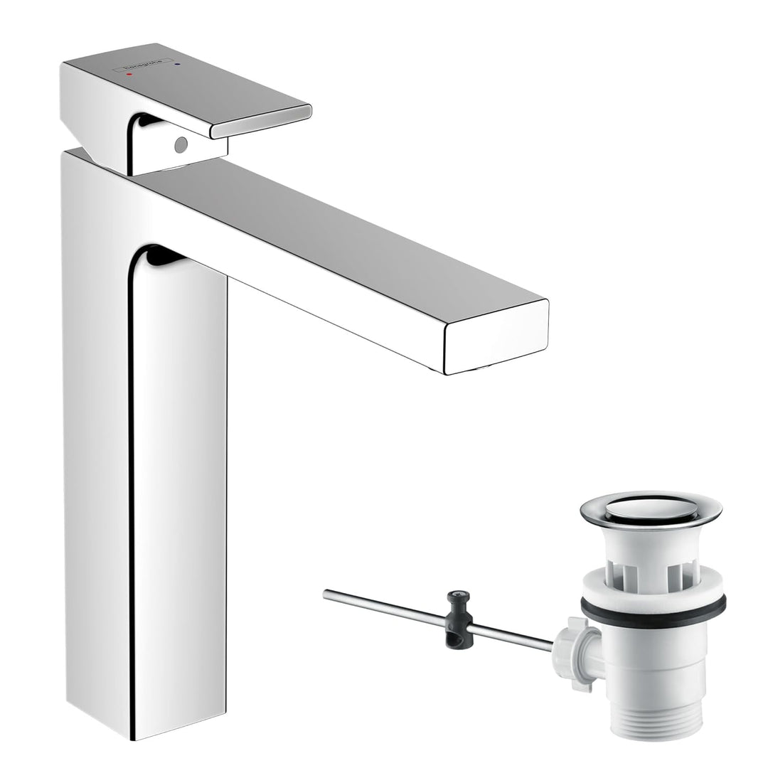 hansgrohe Vernis Shape - Waschtischarmatur mit Zugstangen-Ablauf, isolierte Wasserführung, Wasserhah