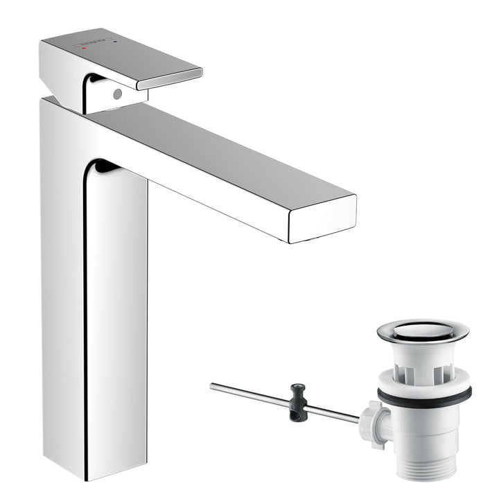 hansgrohe Vernis Shape - Waschtischarmatur mit Zugstangen-Ablauf, isolierte Wasserführung, Wasserhah