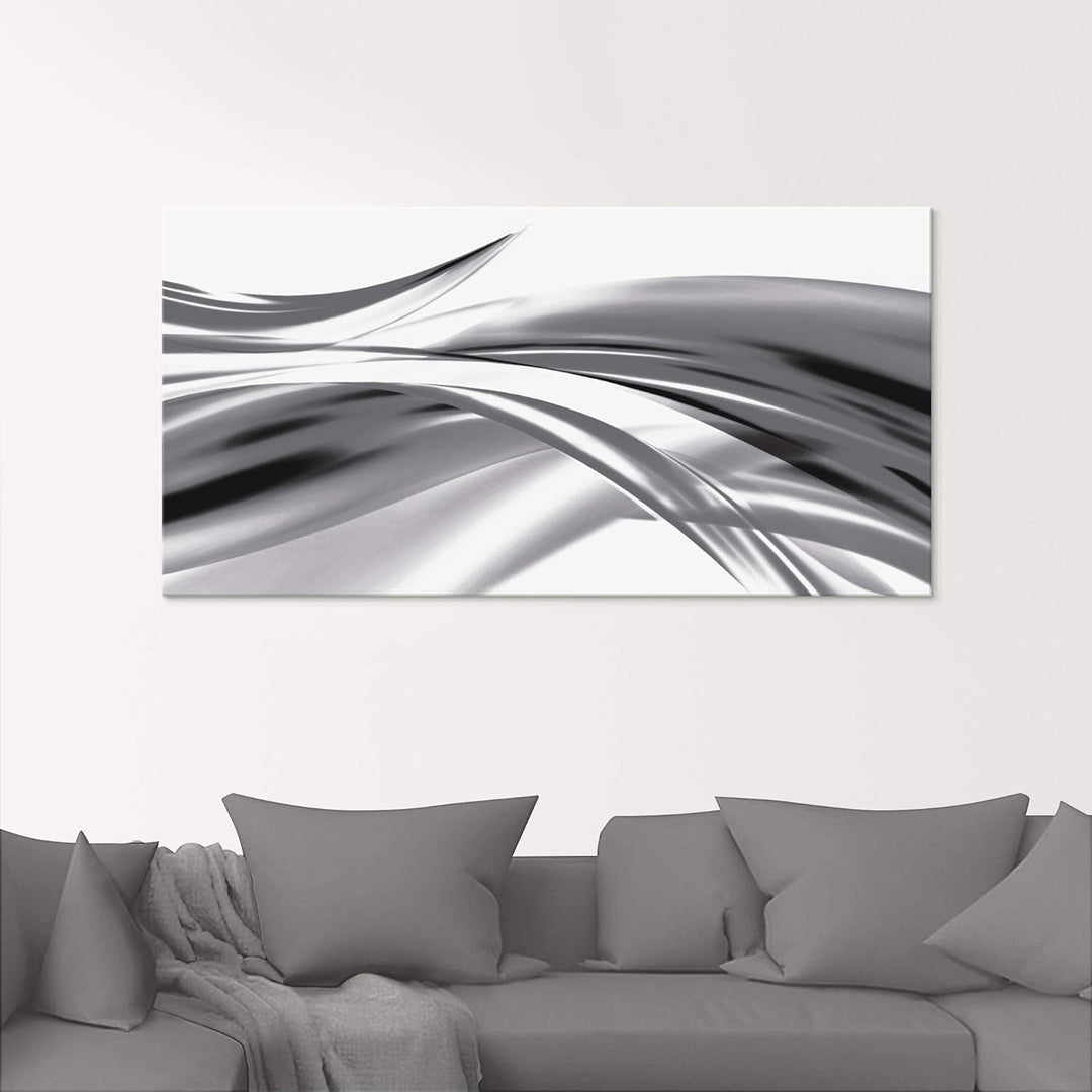 ARTland Glasbilder Wandbild Glas Bild einteilig 60x30 cm Querformat Abstrakte Kunst Welle Rauch Abst