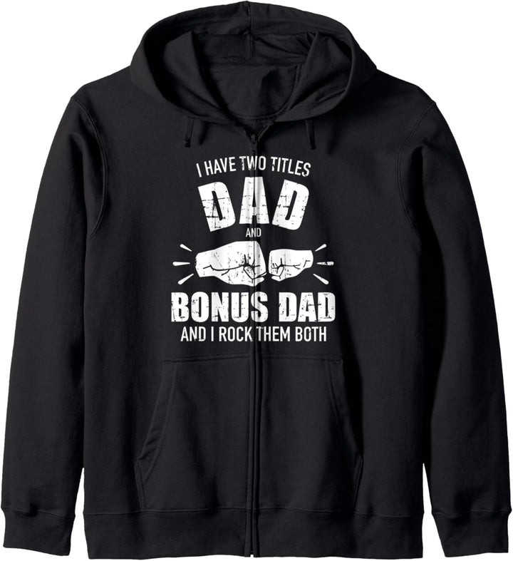 Zwei Titel Vater und Bonus Papa und rocke sie beide Fäuste Kapuzenjacke