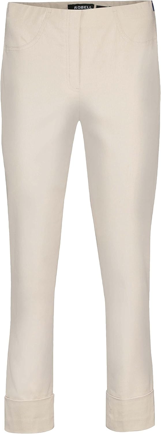Robell Bella Slim Fit 7/8 Stretchhosen Schlupfhosen Damen Hosen #Bella versch.Farben (42, Beige)