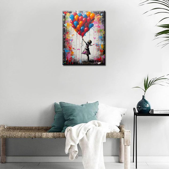 Tucocoo Buntes Ballon-Malen-nach-Zahlen-Set mit Pinseln und Acrylpigment auf Leinwand, Gemälde für E