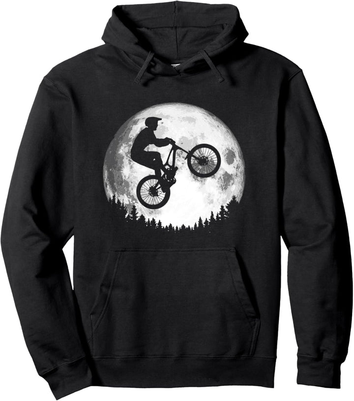 Vintage Mountain Bike & Moon Retro MTB 80s Vibe Pullover Hoodie