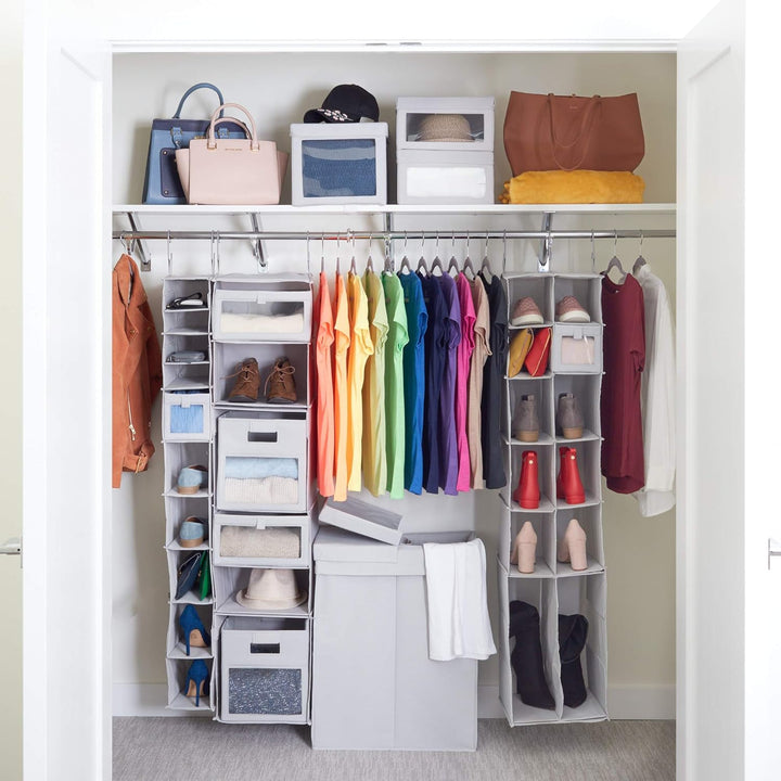 InterDesign Evie Schrank-Organizer, Stoff MDF, Schuh- und Stiefelorganizer, 12-16 Compartment, Schuh