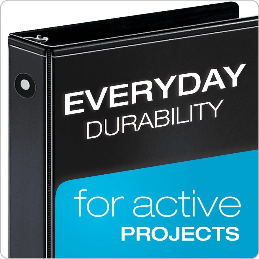 Cardinal Economy 3-Ring Binders, 1", Round Rings, Holds 225 Sheets, Clearvue Presentation View, Non-