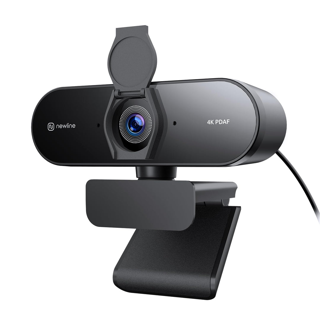 4k Webcam mit 2 Mikros, 12 Megapixel, Sofortiger Dual PDAF/CDAF-Autofokus, 1080p@60FPS, Klar Stereo-