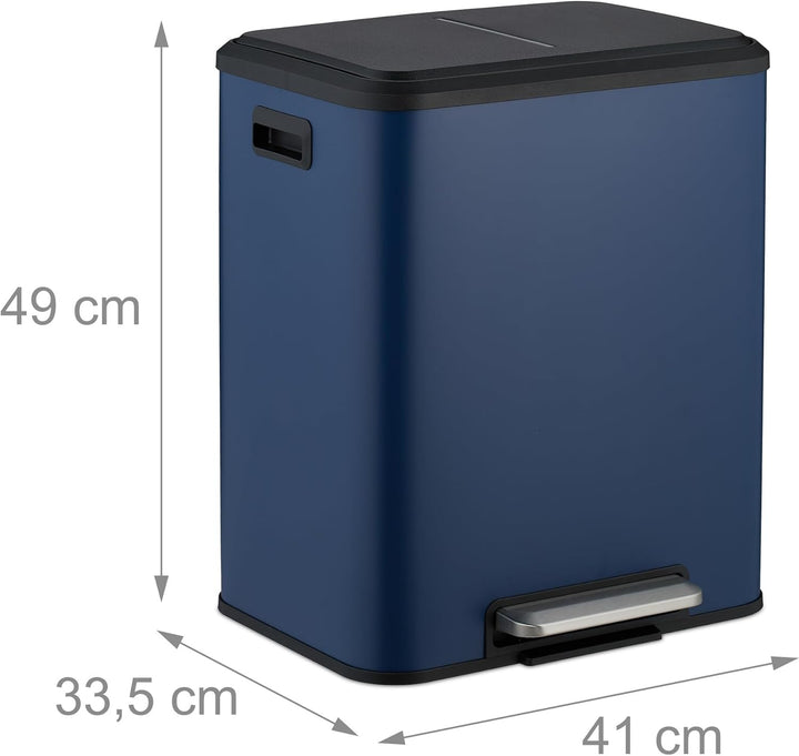 Relaxdays Mülleimer 2 x 15 Liter, Küchenmülleimer mit entnehmbare Inneneimer, Absenkautomatik und Tr