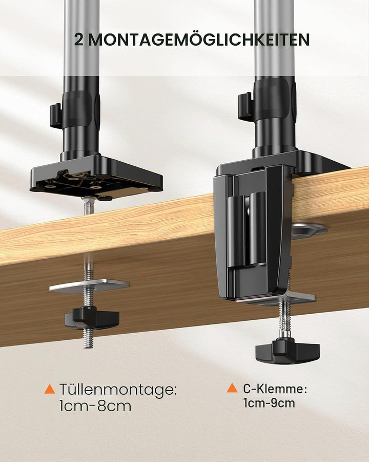 ErGear Monitor Halterung 3 Monitore mit USB-Anschlüssen, Einstellbarer Gasfeder-Monitorhalterung 3 M