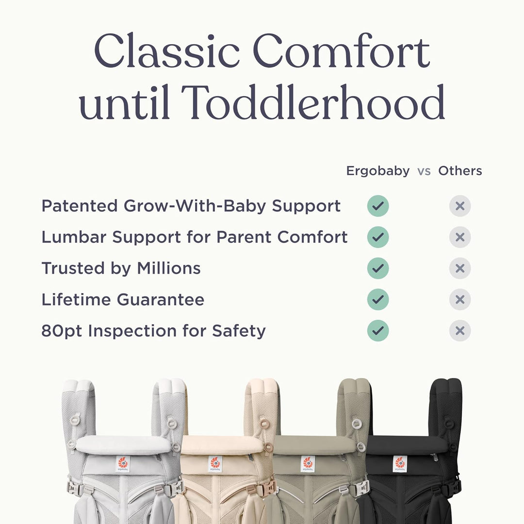 Ergobaby Babytrage, Omni 360 Cool Air Mesh mit 4 Positionen für Neugeborene bis Kleinkinder (0-4 Jah